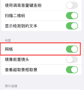 毛嘴镇苹果手机维修网点分享iPhone如何开启九宫格构图功能 